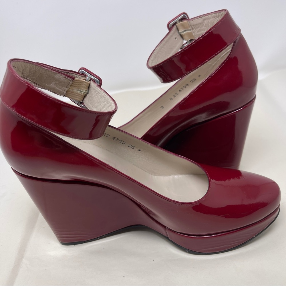 Robert Clergerie Ferdie Red Leather Wedge Platform